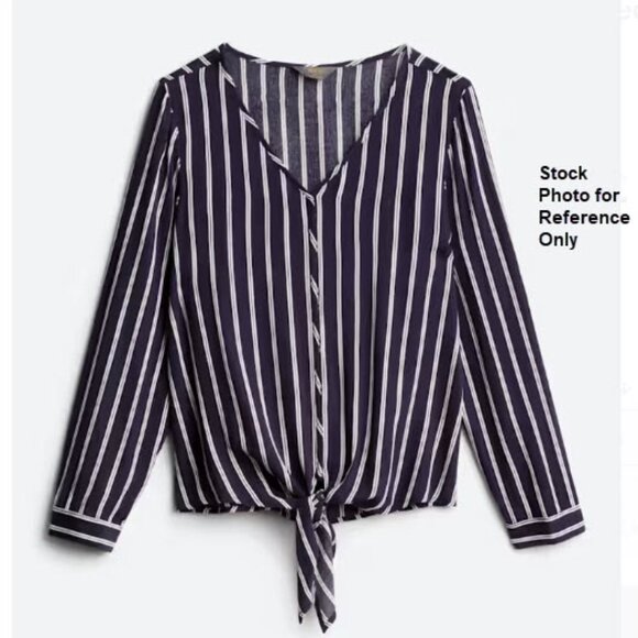 MIX BY 41 HAWTHORN Emmy V-Neck Tie Front Top - Picture 1 of 3